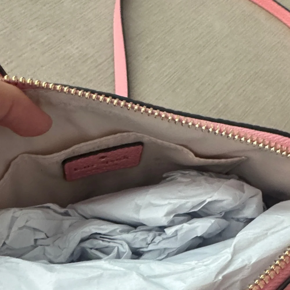 kate spade Pink Pebbled Leather Crossbody with Gold Logo
